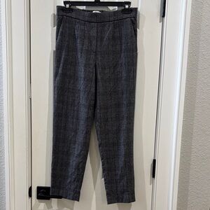 Babaton Aritzia Conan Charcoal Plaid Dress Trousers. Wool, Cashmere Blend. Size6